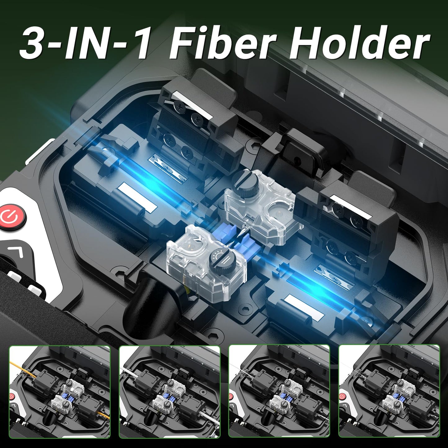 KomShine FX39 Touch Screen Fiber Fusion Splicer with 5000 Times Electrodes Life, Multi Languages Splicing Machine 6S Splice, Full FTTH Testers Kit Power Meter, SM Light Source