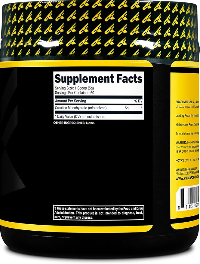 Primaforce Creatine Monohydrate Powder, 300 Grams - Micronized, Gluten Free, Non-GMO