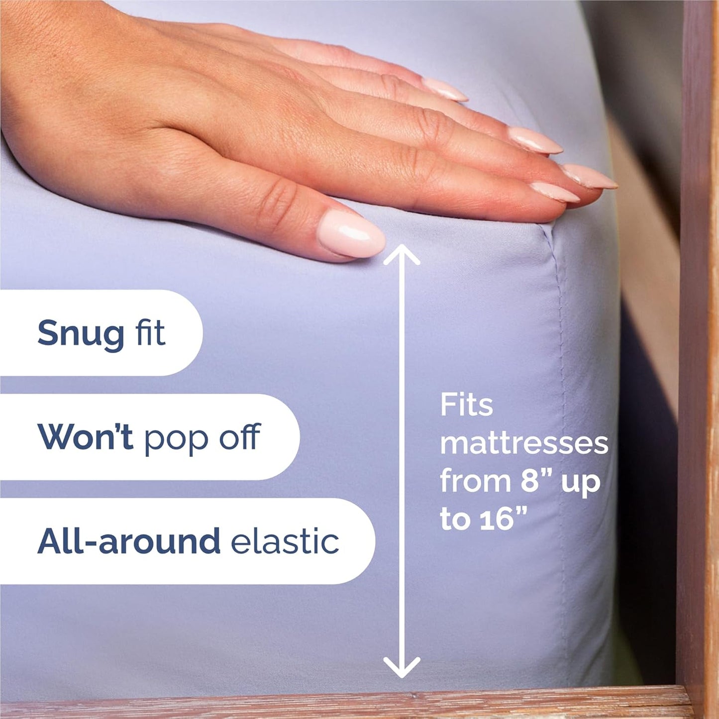 Split King Size Sheet Set by Oeko-Tex | 5-Piece Cooling & Breathable Bedding - Soft, Wrinkle-Free Lavender