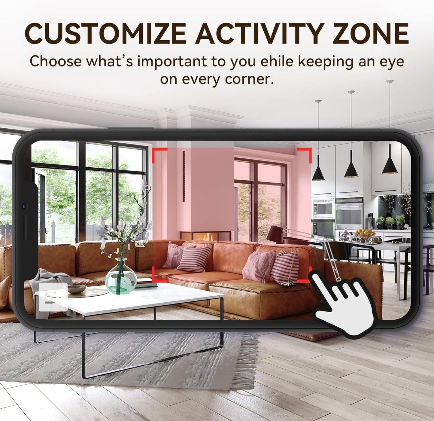 YI 2K 2-Way Indoor Security Camera with Adhesive Mount, Audio, AI Human/Vehicle/Pet Detection, Alerts, Night Vision
