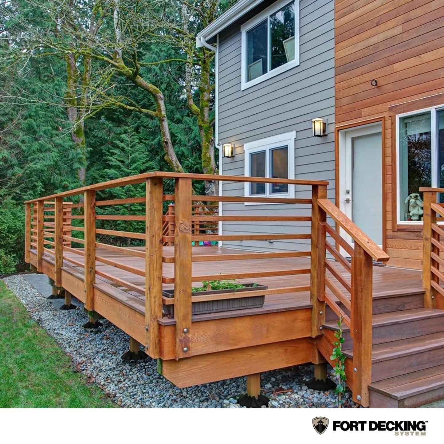Fort Decking Systems Fort Decking 12-Inch Deck Blocks for Posts, Fits 4x4, 2x4, 2x6 2x8 and 2x10 Joists and Beams, Pack of 12, Black