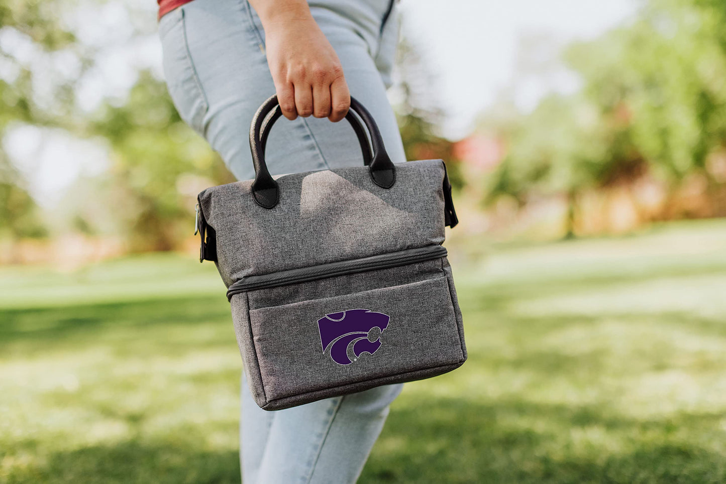 Picnic TIME NCAA Kansas State Wildcats Urban Lunch Bag, Cooler Lunch Tote, Insulated Lunch Bag, (Gray with Black Accents)