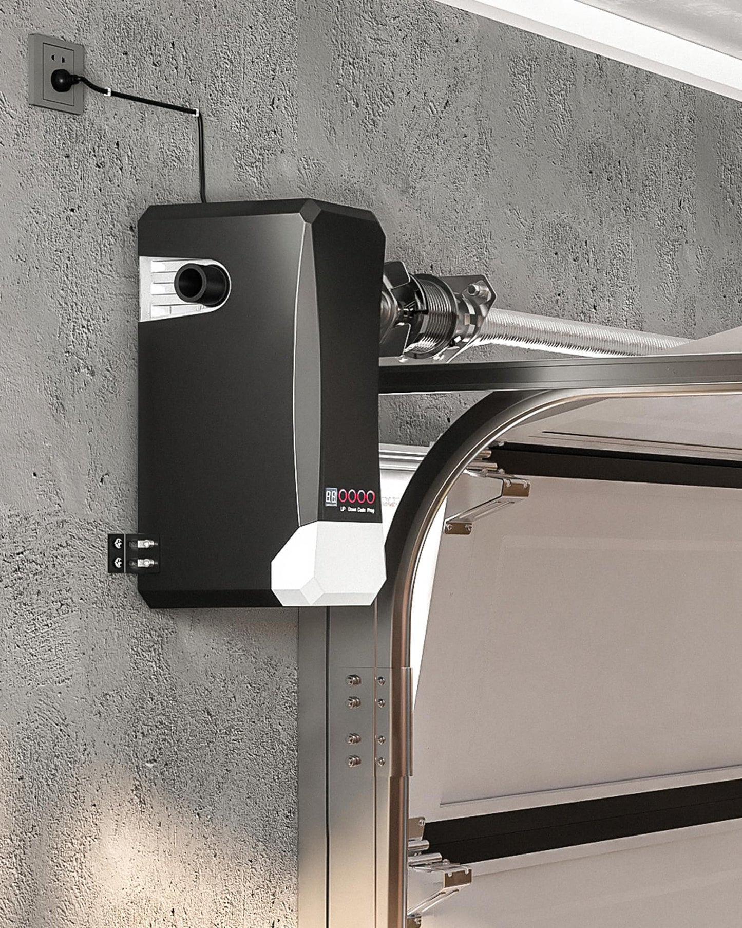 ZUMI Automatic Garage Door Opener, Wall-Mounted Garage Opener with Manual Backup Infrared Sensors, Heavy-Duty Smart Garage Entry Device Access Unit for Garage Door Opening & Closing