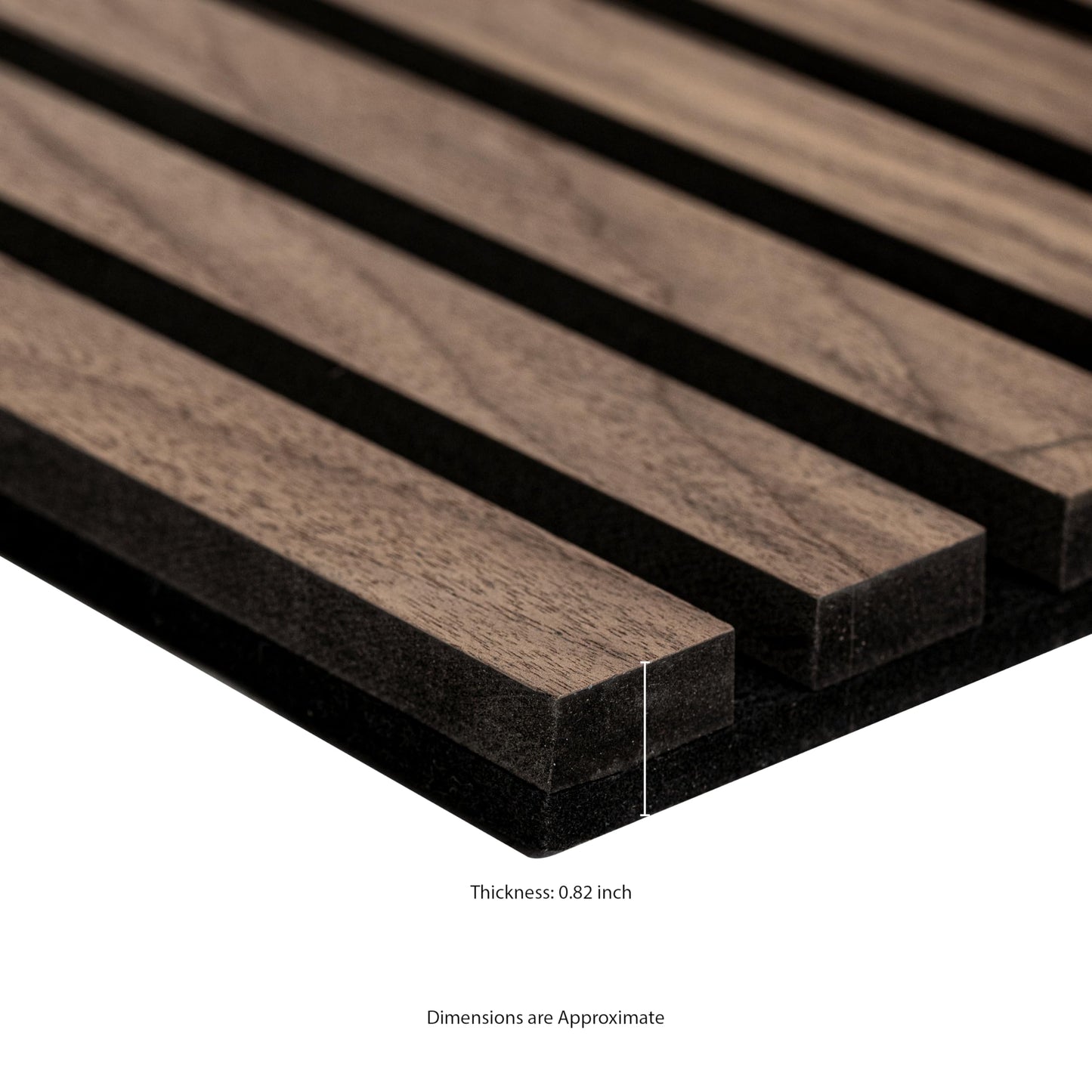 MSI 4-Pack Acoustic Wood Slat Wall Panels for Interior Decor, 3D Fluted Sound Absorbing Wood Paneling for Accent Wall Ceiling Kitchen Living Room Bedroom, Eco-Friendly MDF - 9.5 in. x 94.5 in. - Tawny