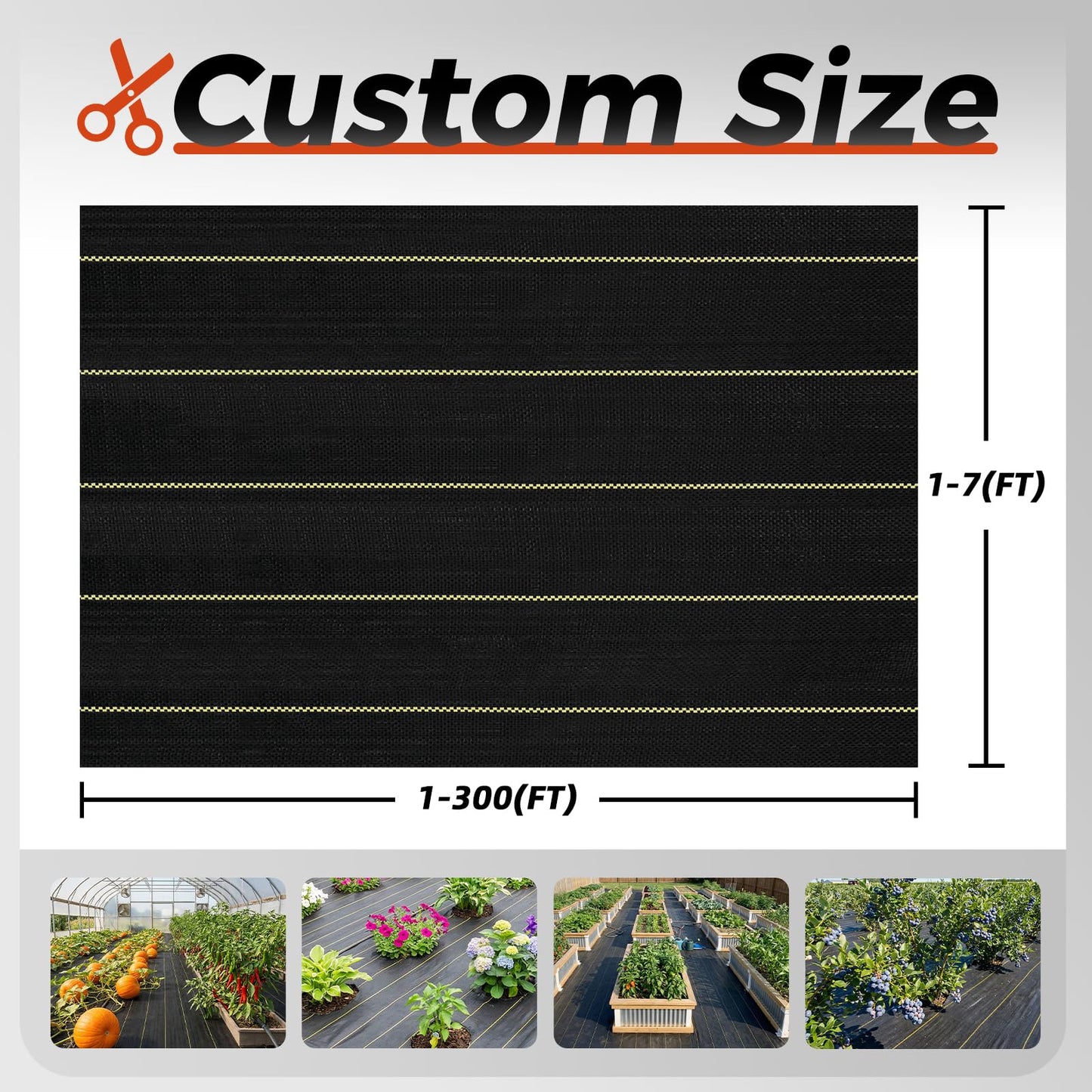 Shade&Beyond 6ftx300ft Weed Barrier Fabric, 3.5oz Heavy Duty Permeable Landscape Fabric, Woven UV Resistant Ground Cover with Staples for Gardens/Yards/Landscaping