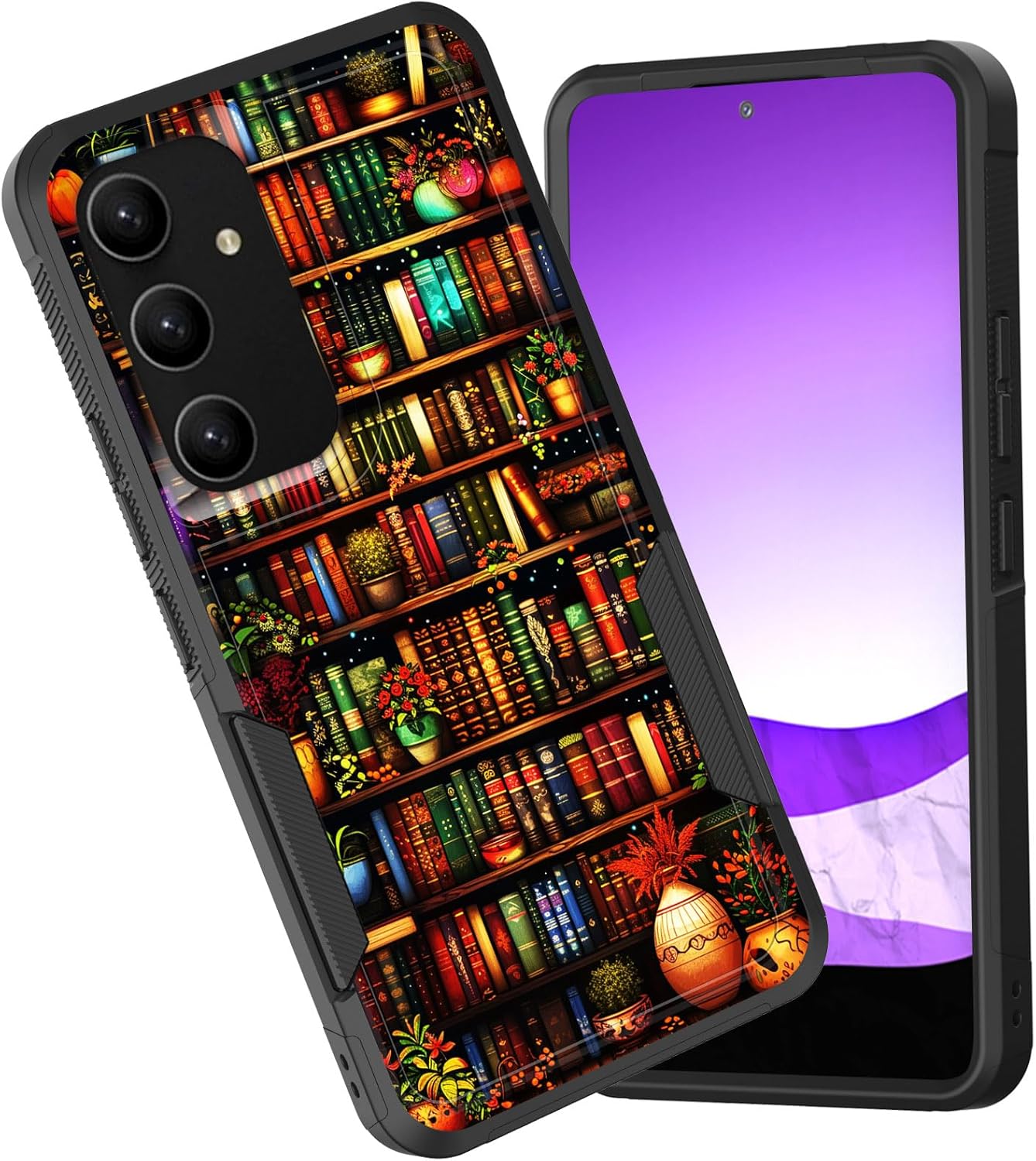 CICPLKSE S25 S25 6.2 inch 2025,Library for Galaxy Case,Dual Layer Heavy Duty Hybrid Shockproof Hard PC Soft Silicone