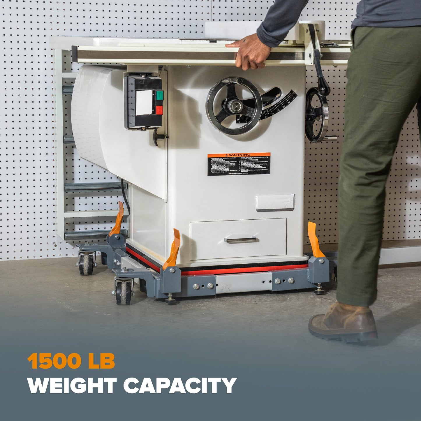 Bora Portamate Mobile Base PM-3550 Universal Tool Stand with Caster Wheels - Omni Directional Heavy Duty Mobile Tool Base for Table Saw, Power Tools - Swivel Caster Wheels 1500 lb Capacity PM-3550
