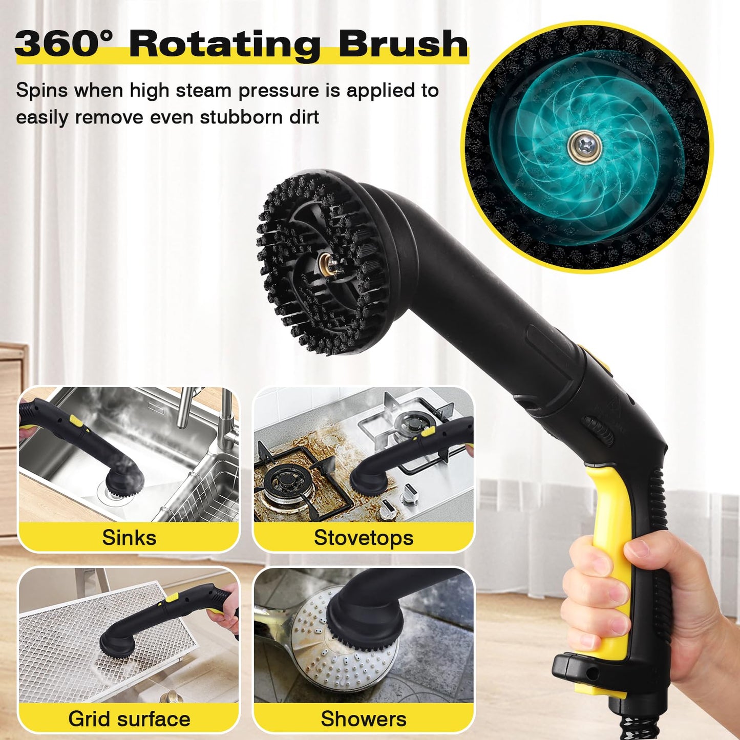 TVD Heavy Duty Steam Cleaner For Home, Steamer For Cleaning with 26 Accessories, Steam Mop With 5M Extra-Long Power Cord For Hardwood Floor,Canister,Grout,Tiles,Upholstery