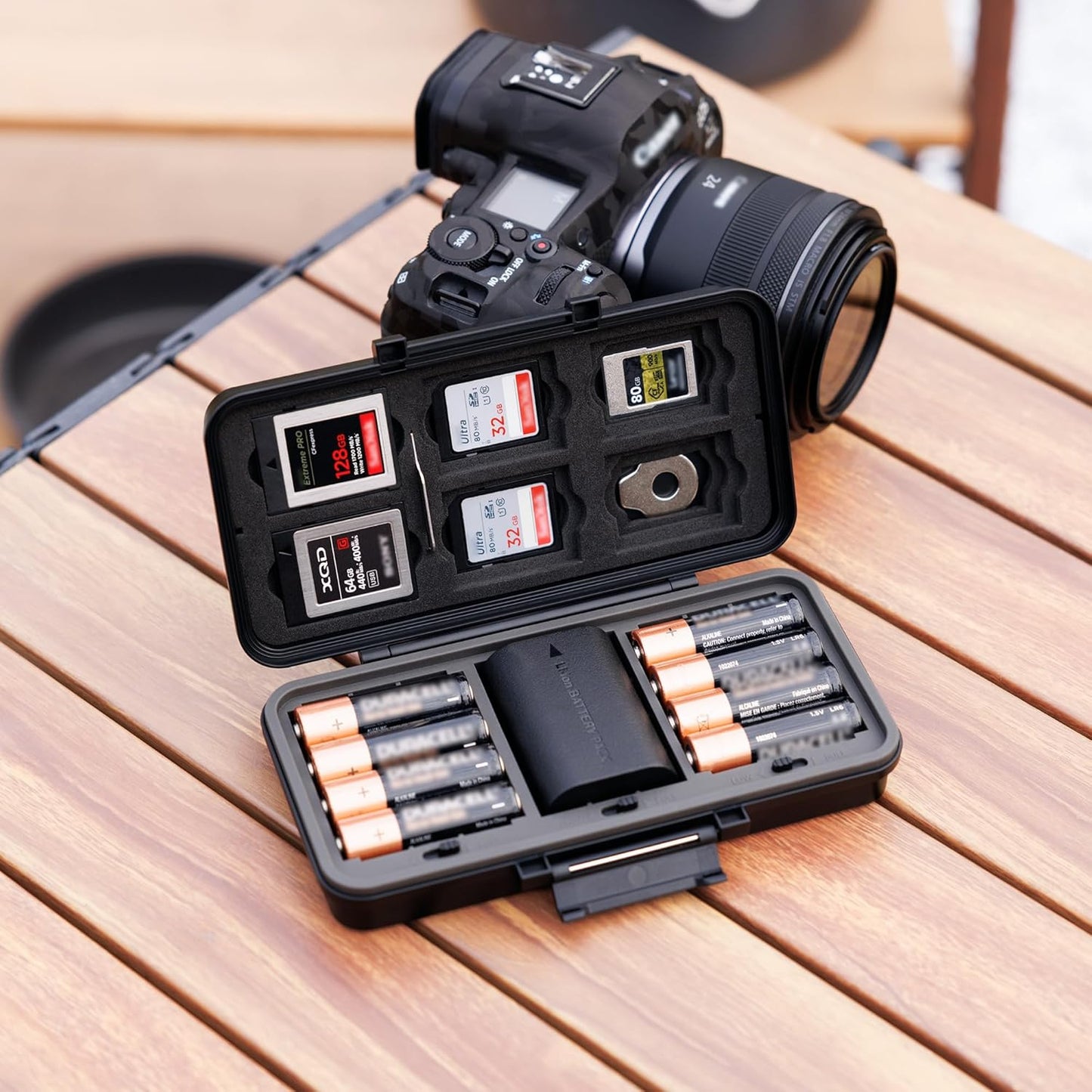 JJC 6 Card,6 Cards,5 Cards,8 Batteries,3 LP-E6 NP-FZ100 NPW235 Multi-Function Camera Battery Memory Card Storage Case