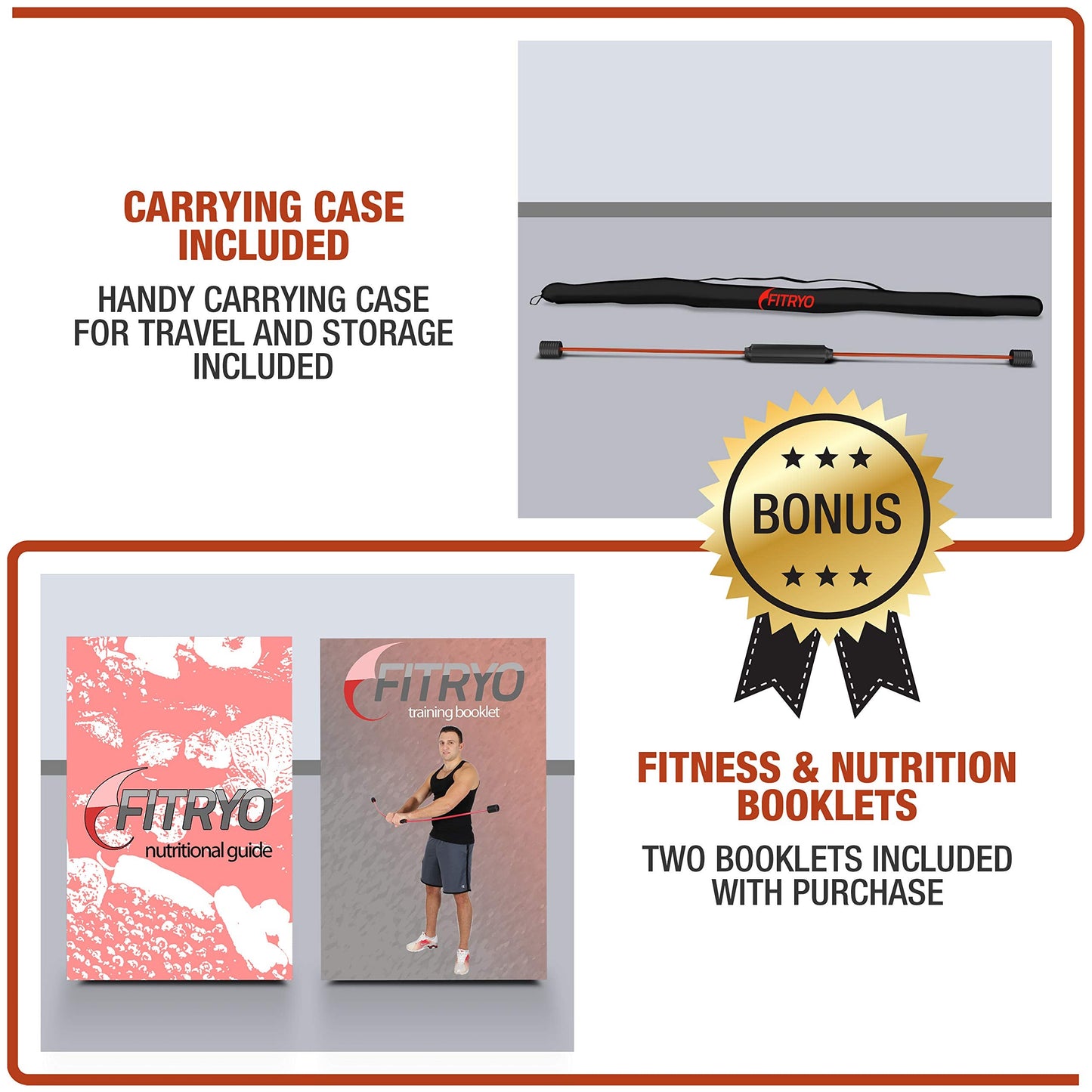 Fitryo Flex Fitness Body Bar for Physical Therapy & Rotator Cuff Relief - Shoulder Rehabilitation Tube for Baseball & Exercise Stick - Mobility Training Stick for Home Workout