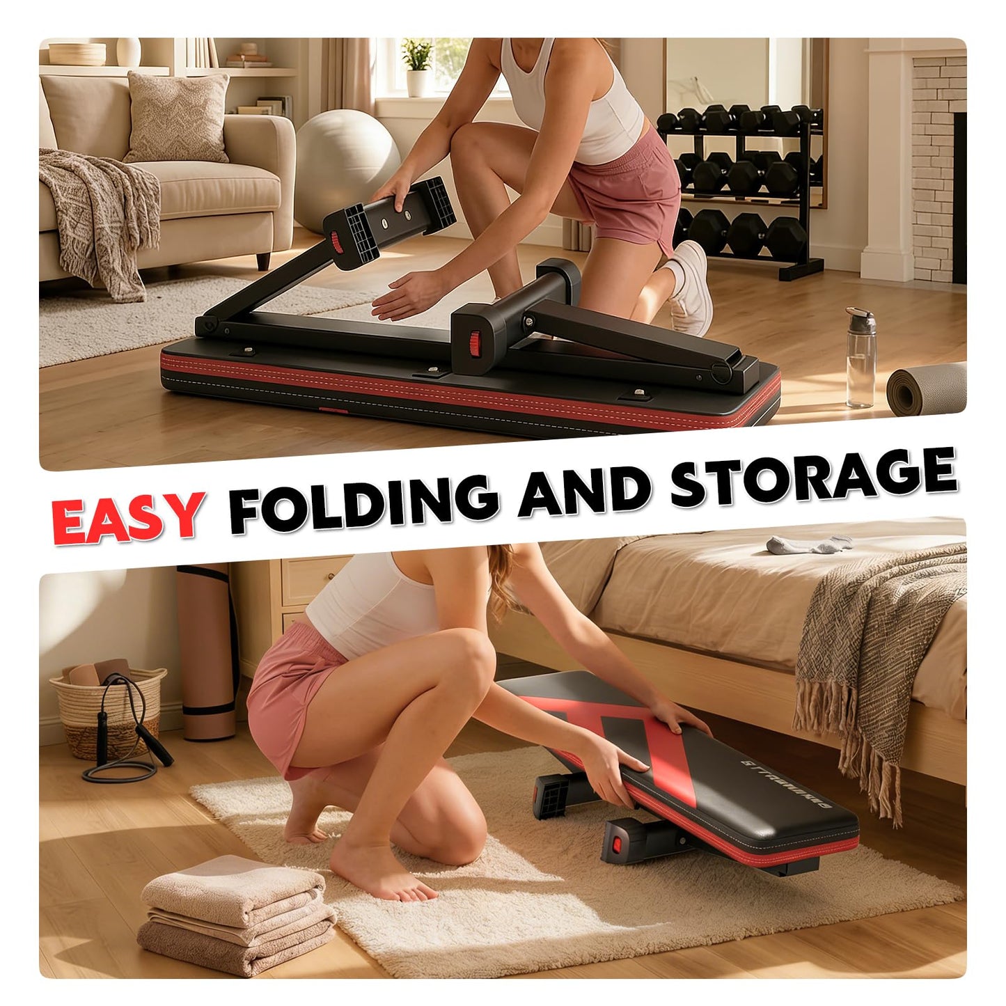 Streamnova Flat Bench, 700LBS Capacity Widened Adjustable Footrests Foldable Flat Bench For Exercise Workout, Easy Assembly For Strength Training At Home Gym