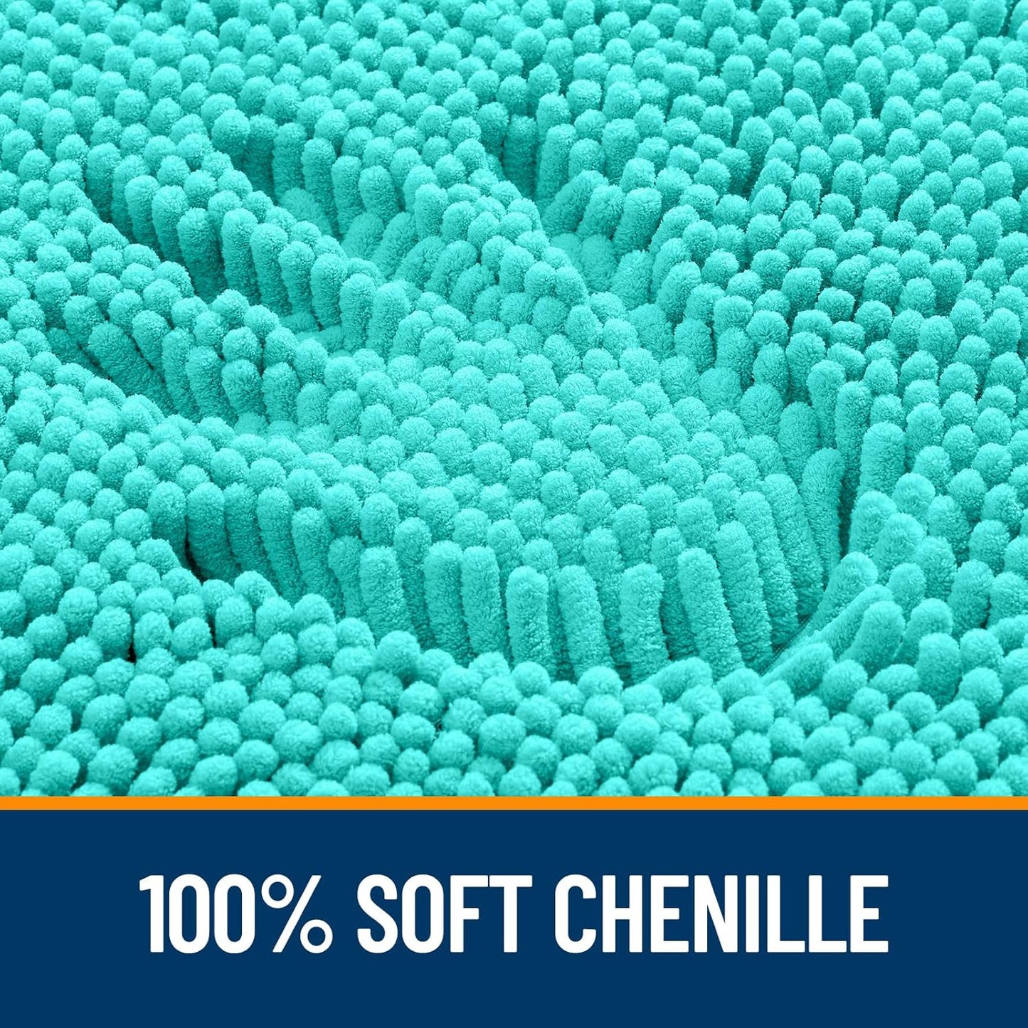 OLANLY Bathroom Runner Rugs - Extra Soft Chenille Bath Mats | Quick-Dry, Machine Washable, 47x20, Teal