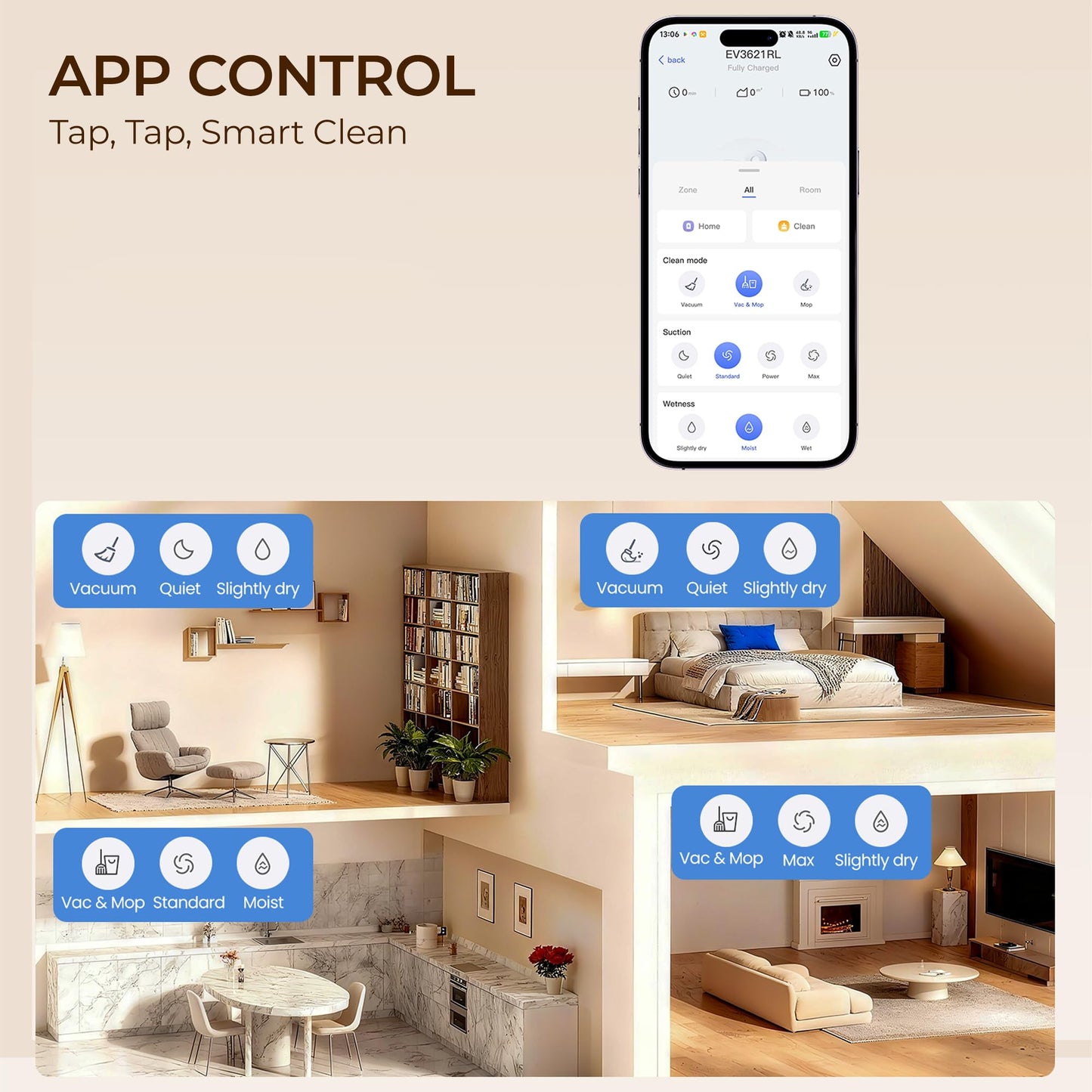 Robot Vacuum and Mop Combo with Smart Mechanical Arm, 10000Pa Suction, Smart Mapping, Obstacle Avoidance, Self-Charging, WiFi App & Alexa, 150 Mins Runtime, For Pet Hair, Floors, Carpets, Home Office