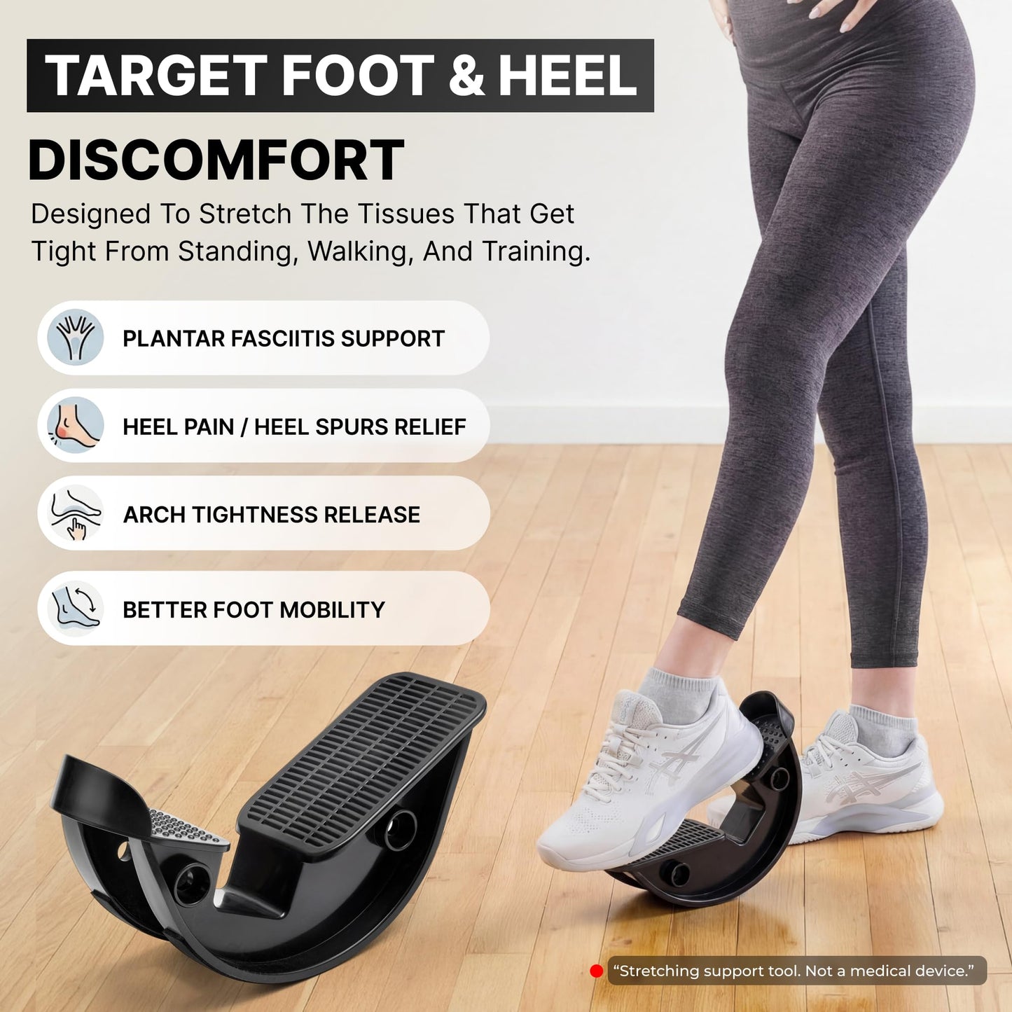 DMoose Fitness Foot Rocker & Foot Stretcher for Plantar Fasciitis & Achilles Tendonitis - Deep Hamstring & Heel Stretch for Improved Flexibility & Pain Relief - Durable & Non-Slip Calf Stretcher
