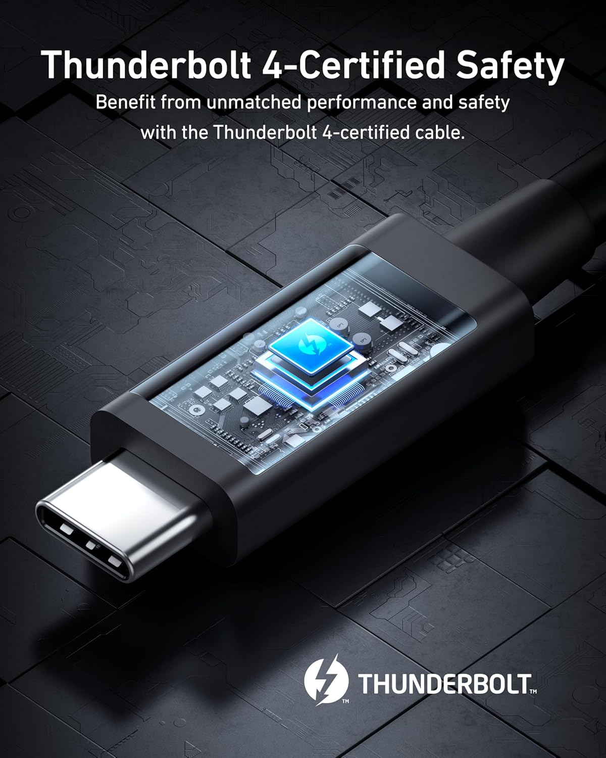 4 8K/4K Display/40Gbps USB4, 4/3, 16(240W, 2.3FT) Anker Thunderbolt Certified USB C to USB C Cable, Compatible