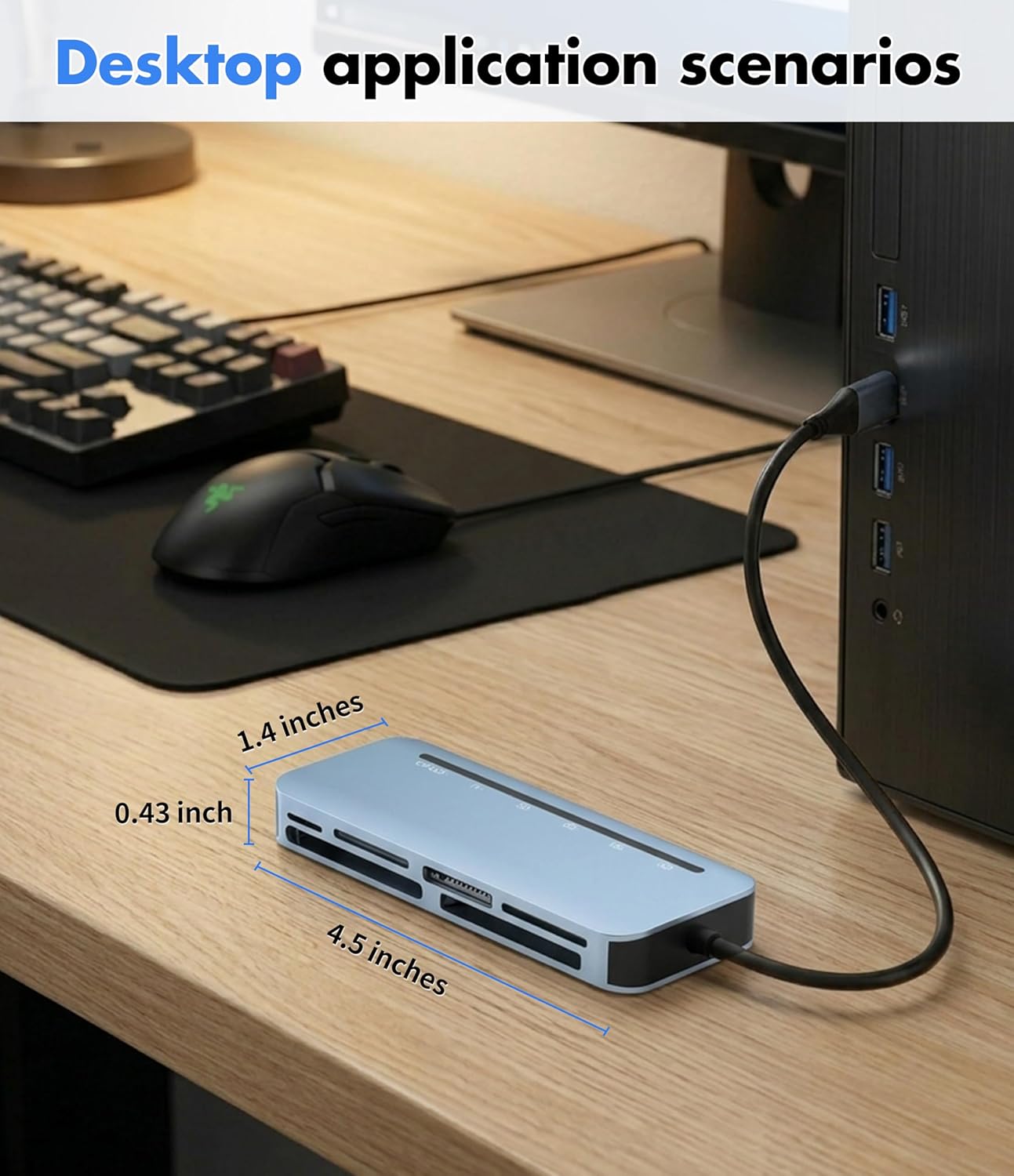 Tioleje 3.0 5Gbps 6-in-1 6 2.0 15/16/17, CFast Card Reader - USB CFast/CF/SD/TF/MS/XD Card Adapter, Simultaneous Read