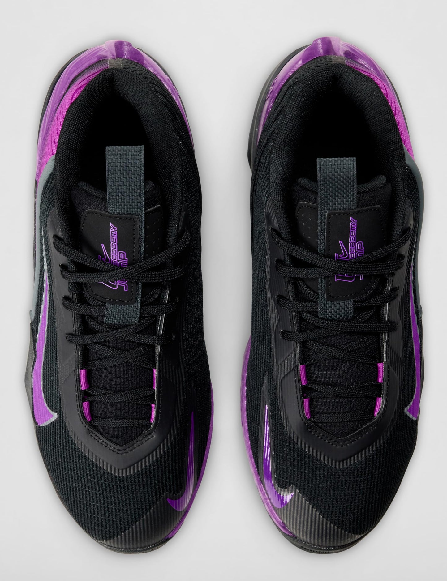 Nike Men's G.T. Jump Academy Basketball Shoes, Black/Vivid Purple-Dark Smoke Grey, 12