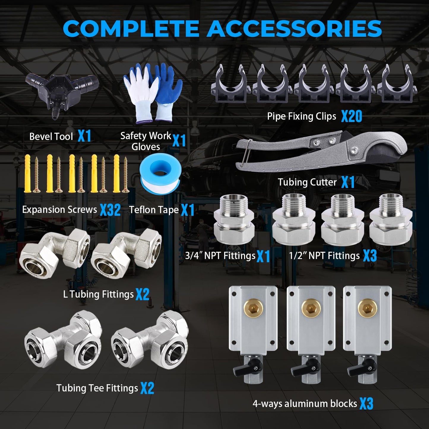 Shop Air line kit 3/4"×100'&200'&300' HDPE-Aluminum-HDPE Air Tubing Compressed Air Line Kit for Air Compressor Accessories Leak Proof&Easy to Install Compressed Air Piping System for Garage
