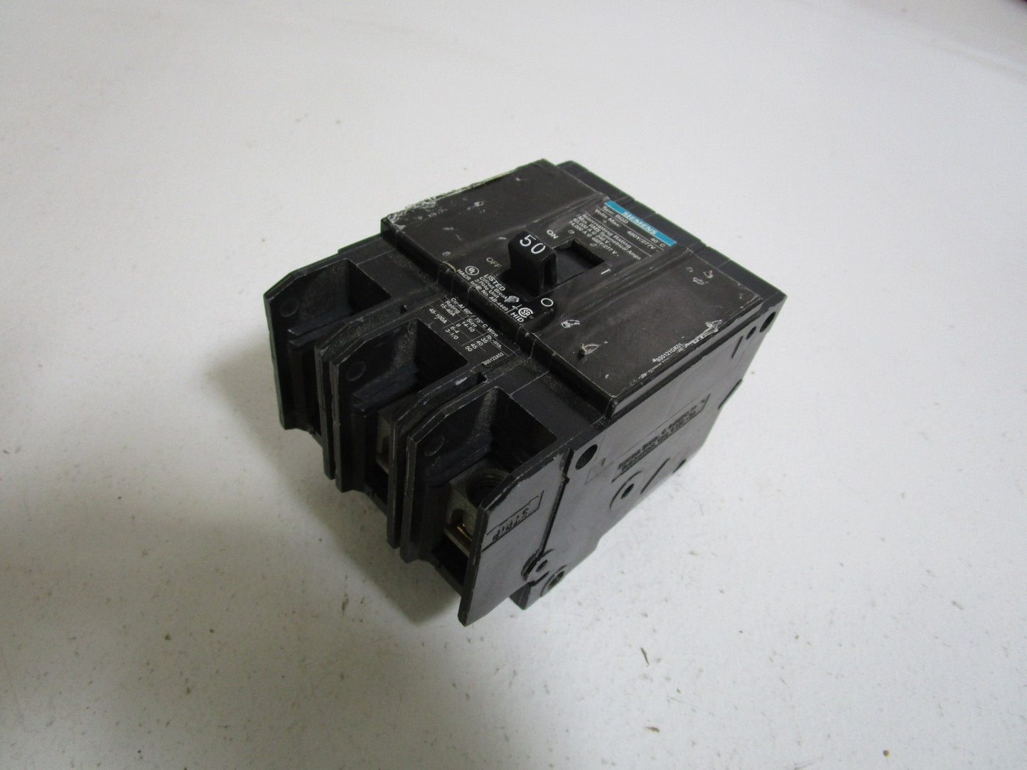 SIEMENS BQD350 50-Amp Three Pole 480Y/277V AC 14KAIC Bolt in Breaker, COLOR