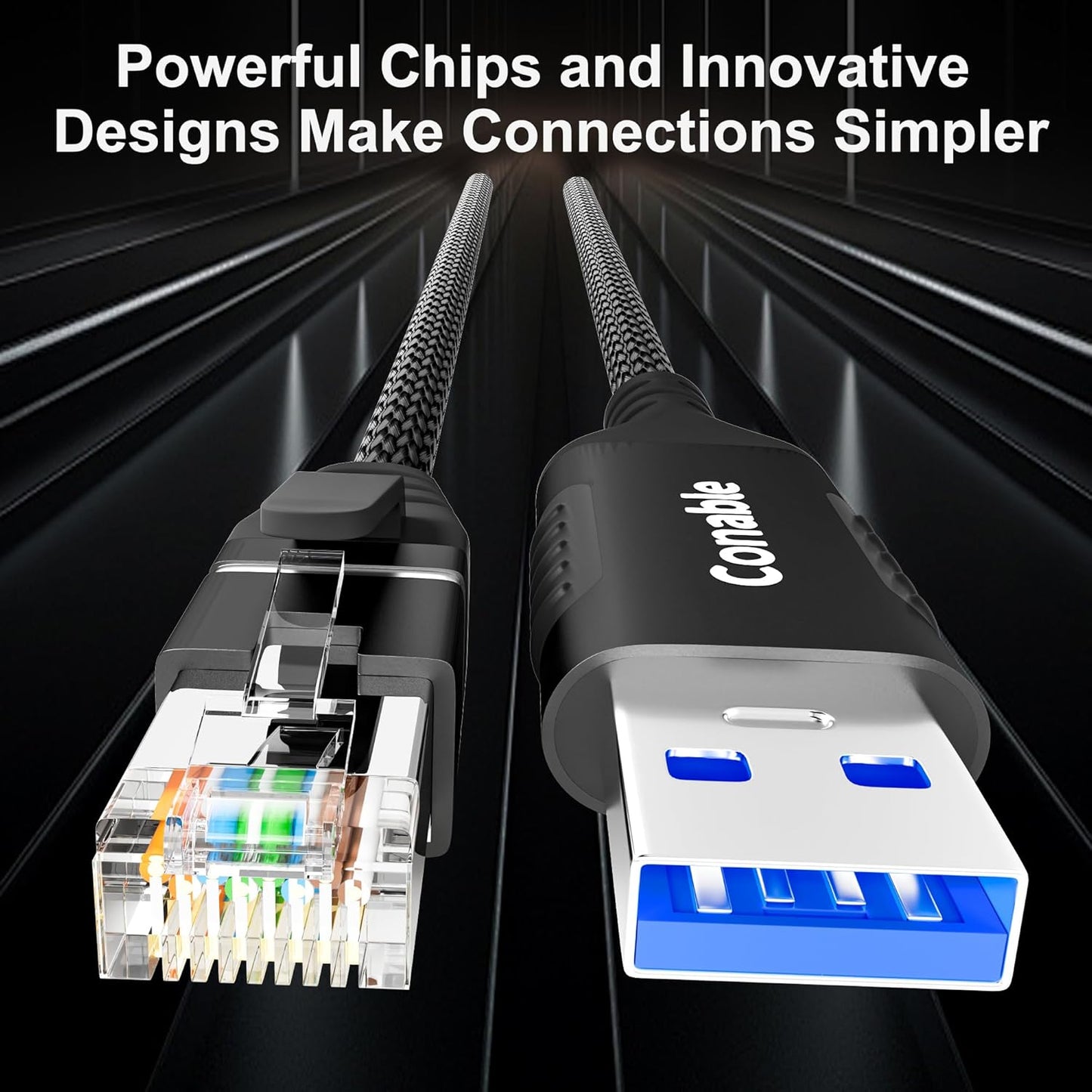 20 3.0 RJ45 Conable USB to Ethernet Cable FT, USB Type A to Cable, USB to Network Internet LAN Adapter, Gigabit
