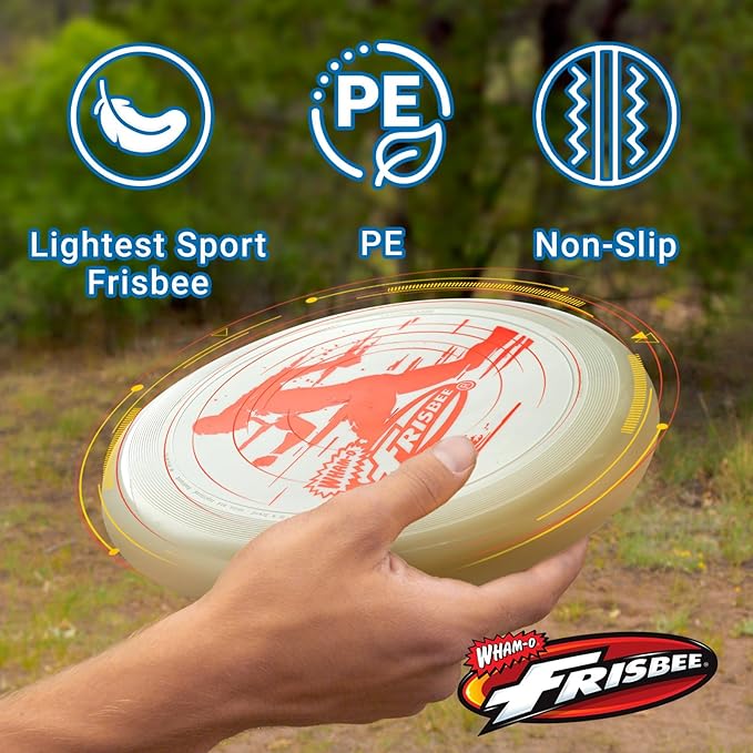 Wham-O Frisbee All Sport Flying Disc 140g, 9.85 Inch, Durable Sports Disc with Non-Slip Grip for Outdoor Beach Backyard Games,Team Sports and Family Fun