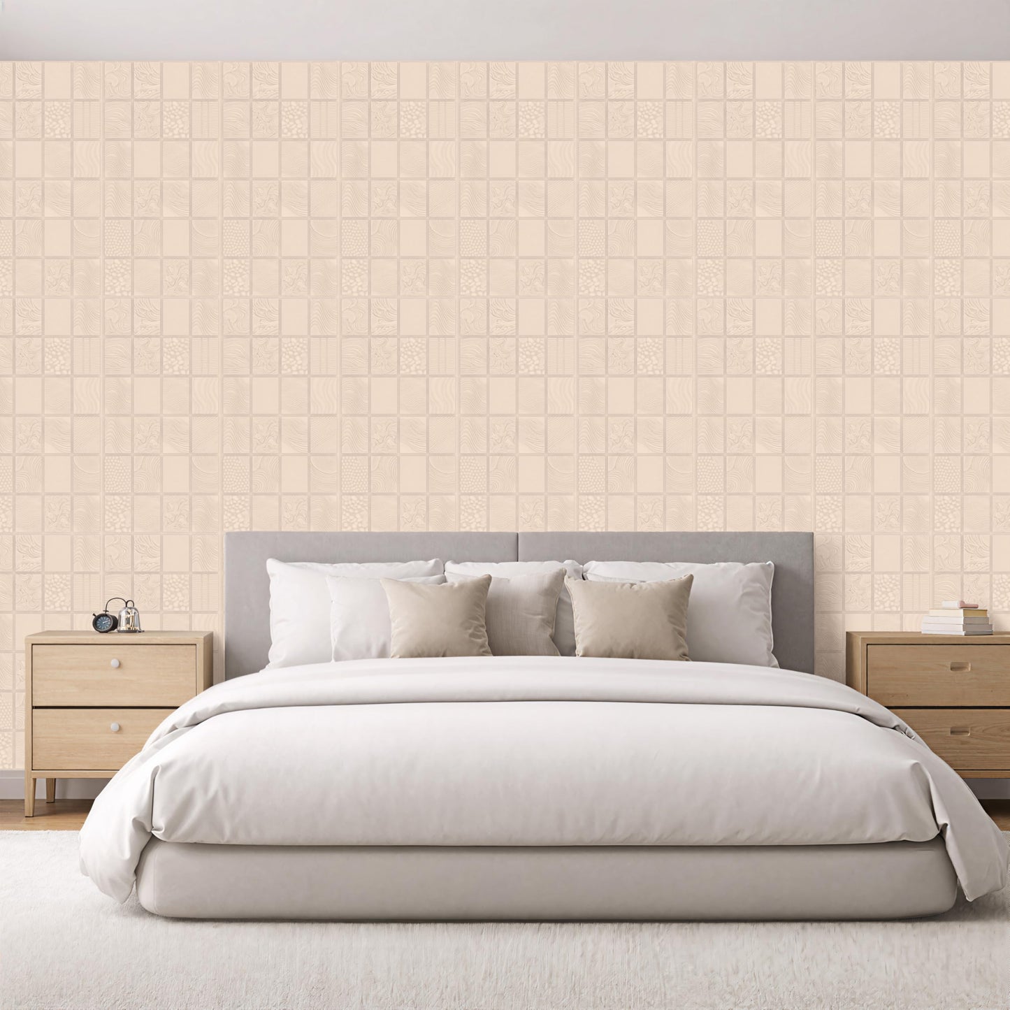 Dundee Deco 3D Peel and Stick Wall Panels - Soft-Touch Matte Finish, 1.6 ft X 3.4 ft, Thick Self-Adhesive Panels for Home & Commercial Interiors - Moccasin - Set of 10, Covers 55 sq ft