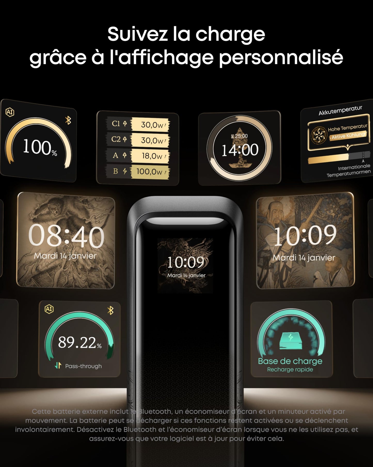 Anker Prime Power Bank Black Myth: Wukong Edition, 20,100mAh 3-Port Portable Charger with 220W, Two-Way Power, TSA-Approved, App Control, for MacBook, iPhone 17/16 Series, and More (Base Not Included)