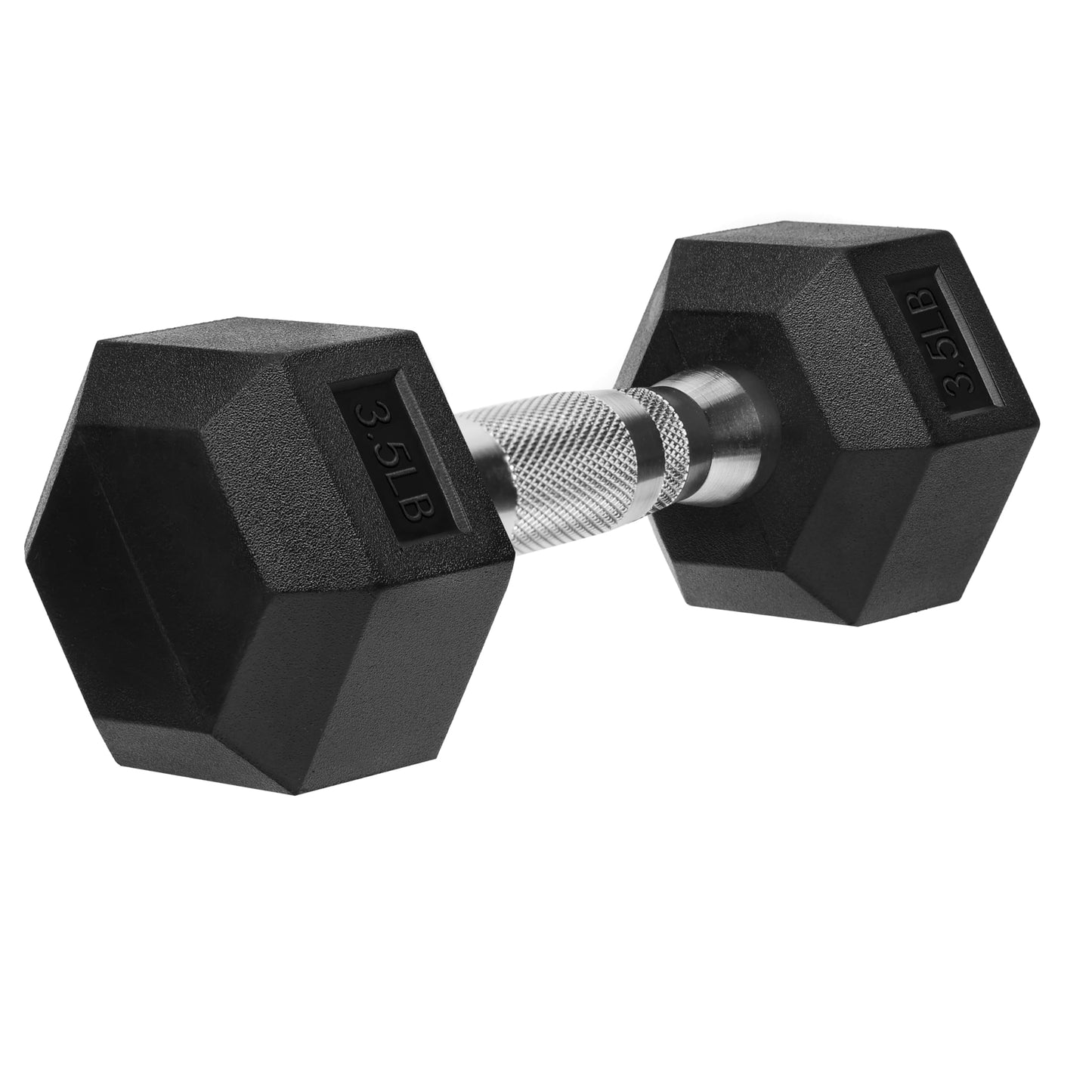 Hex Dumbbells Rubber Coated Cast Iron Hex Black Dumbbell Free Weights for Exercises / 3.5LB Pound
