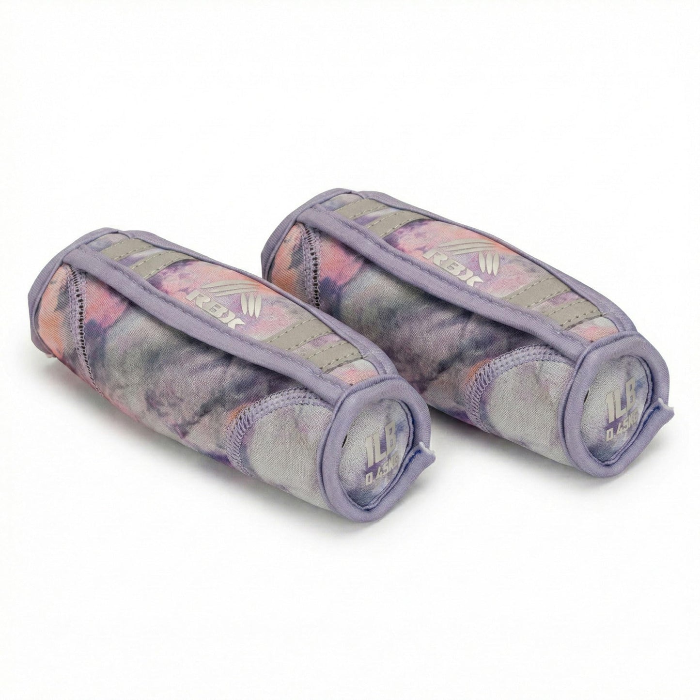 RBX 2lb Walking Weights Pair (1lb Each), Soft Hand Weights with Reflective Safety Straps, Ergonomic Grip & Breathable Fabric, Add Resistance to Walking, Jogging & Aerobics (Light Purple)