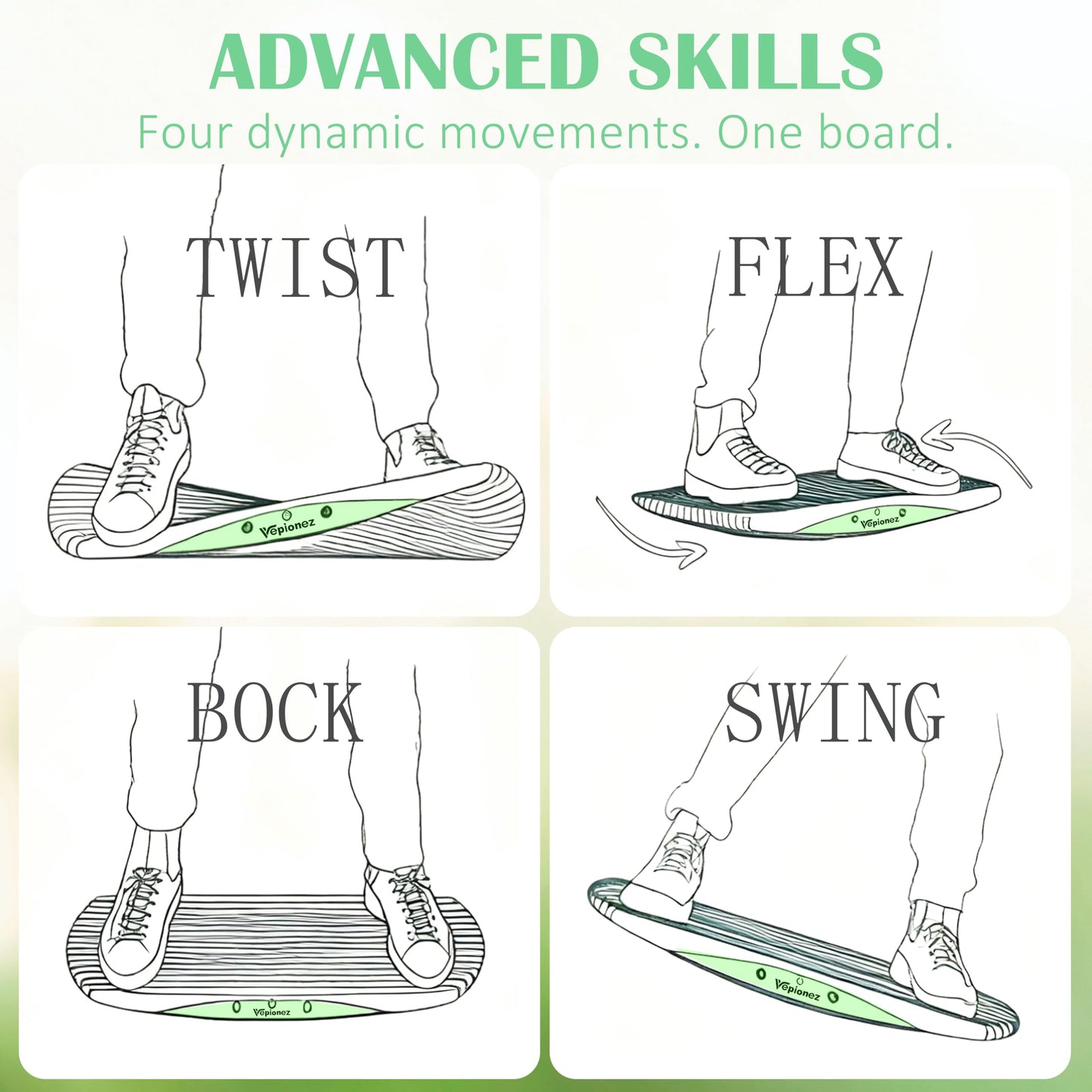 Wooden Balance Board, 440LBS Capacity Wobble Balance Board for Standing Desk 3D Design Anti-Fatigue Anti-Slip Rocker Board for Core Strength, Physical Therapy,Surfers Skiing Skateboarding Simulation
