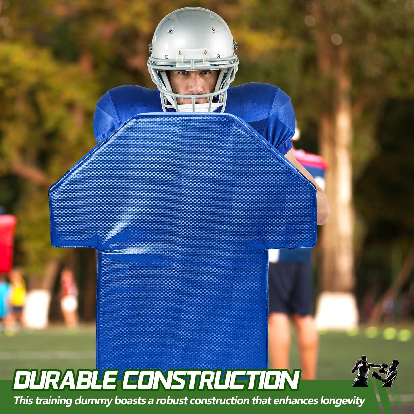 Tinideya 22" x 26" Football Tackle Dummy with Heavy-Duty Handles Football Blocking Pads Durable Sports Training Blocking Shield for Basketball MMA Kick Shield Kickboxing (Blue)
