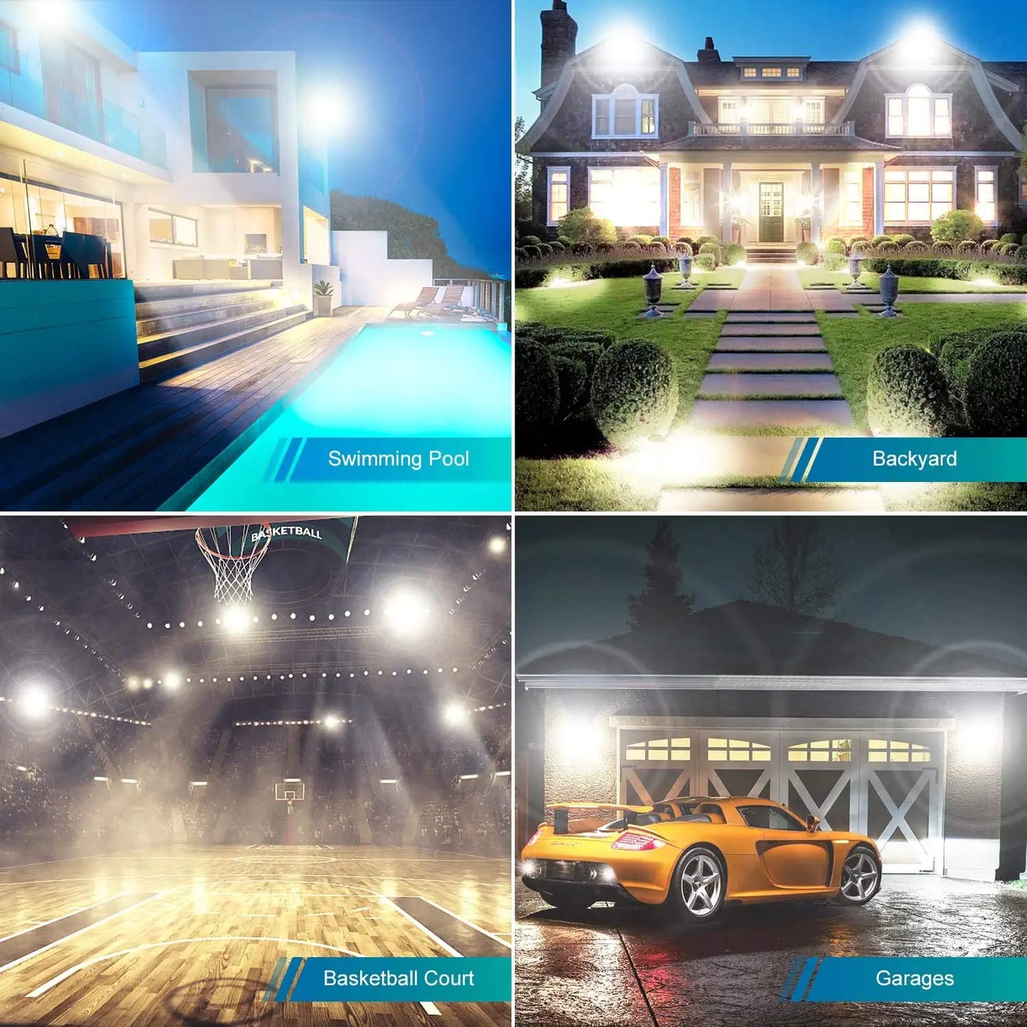 600W 2pack LED Stadium Flood Lights ,(3050W Equivalent)67500LM Super Bright LED Arena Outdoor Lights,100-277V IP66 Waterproof 5000K Daylight White Commercial Lighting for Sports Fields and Counts