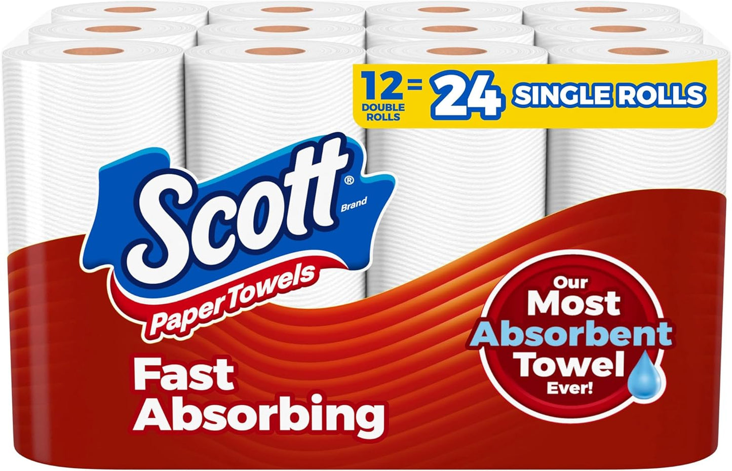 Scott Paper Towels - Choose-A-Sheet, 12 Double Rolls (100 Sheets Per Roll) for Ultimate Cleanliness