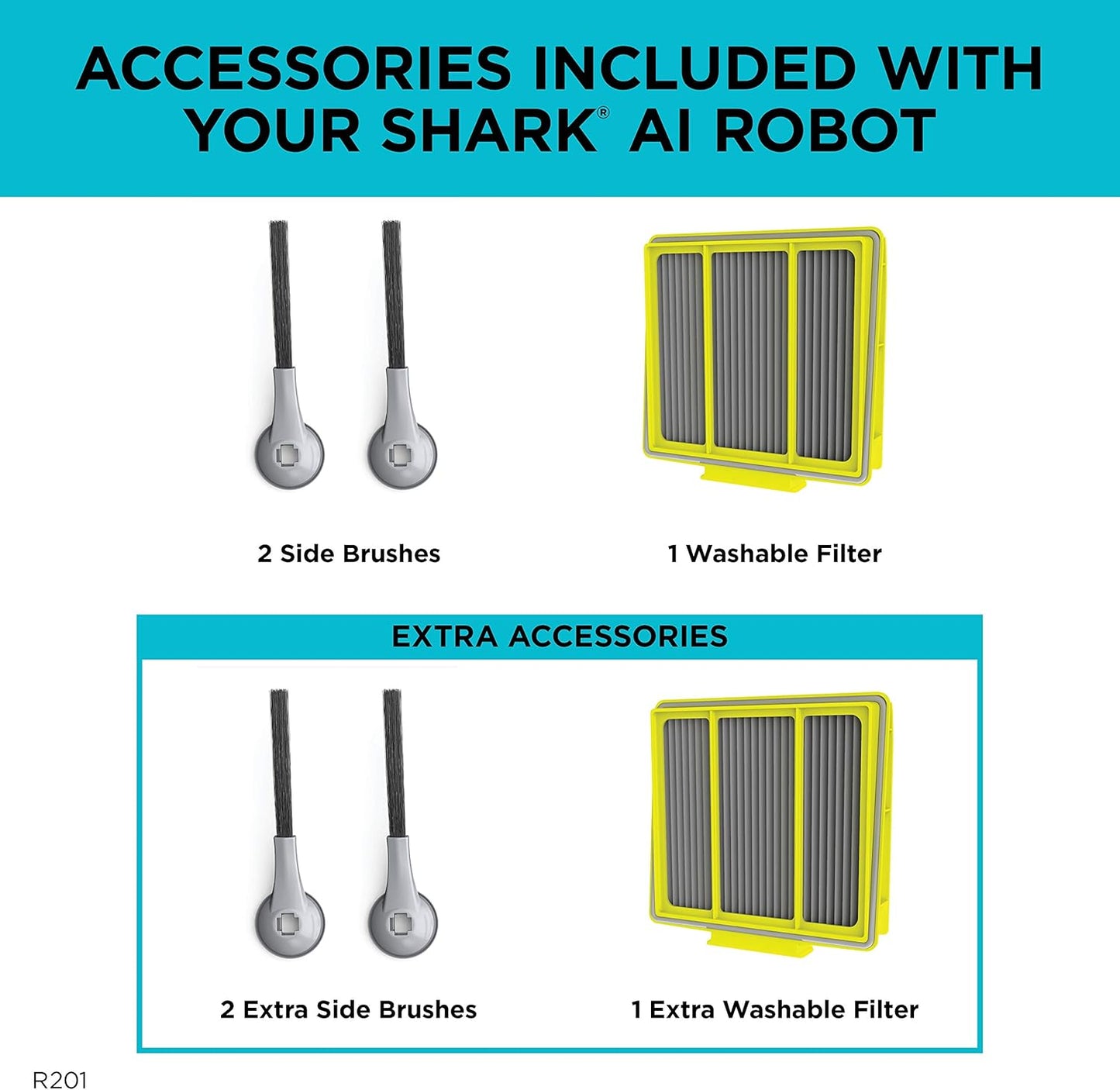 Shark AI Robot Vacuum - Smart Mapping & Scheduling for Pet Hair | Black/Silver (RV2001)