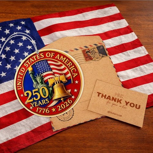 250 Years of America Ornament - Liberty Bell Hanging Decor for July 4th | Patriotic Gift for Collectors