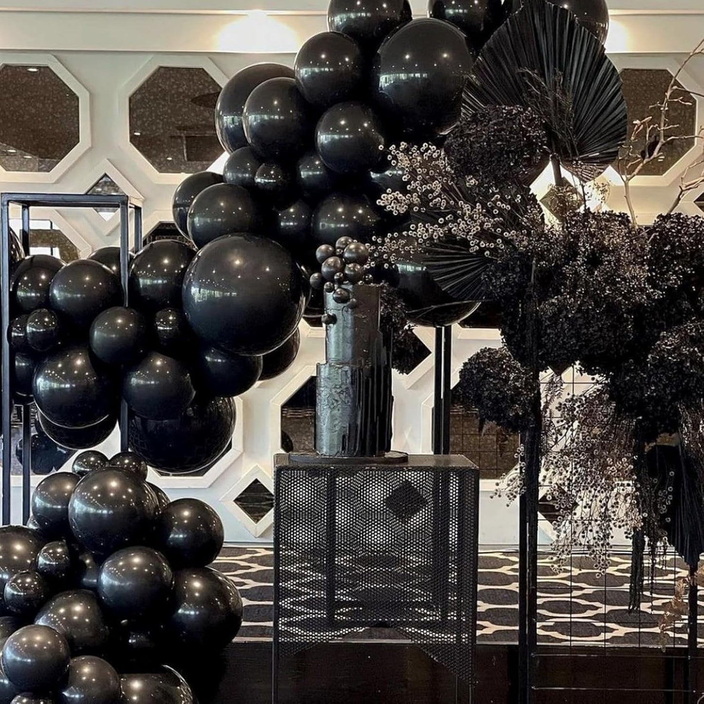 PartyWoo Black Balloons - 50 Pcs 12 Inch Matte Latex Helium Balloons for Parties & Events