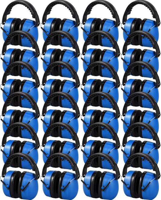 Copkim 24 Pack Hearing Protection Ear Muffs Bulk NRR 28dB Noise Reduction Headphones Shooting Ear Protection Earmuffs (Solid,Blue)