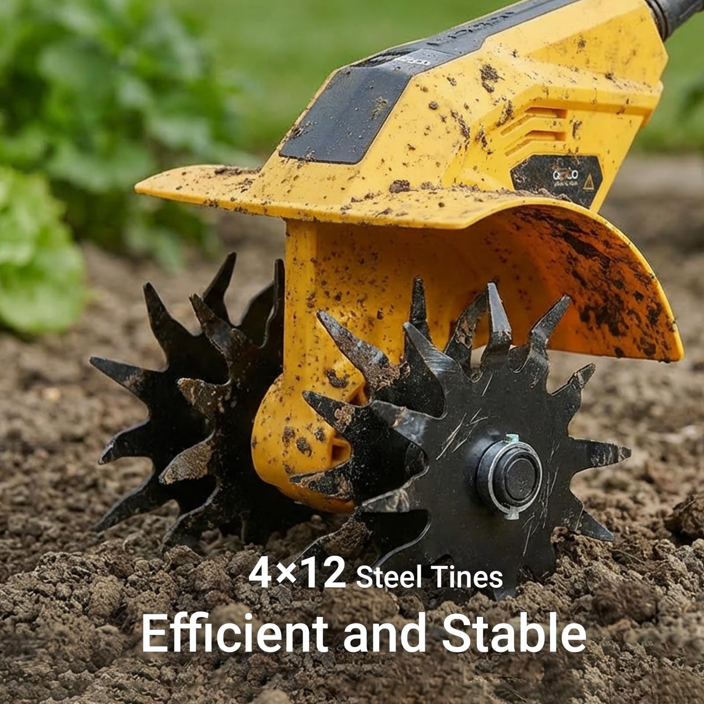Brushless Tiller Cultivator Compatible with Dewalt 20V Battery(Tool Only), 8.9In Tilling Width and 7.1In Depth Cordless Electric Garden Tiller, Battery Powered Rototiller for Lawn/Gardening