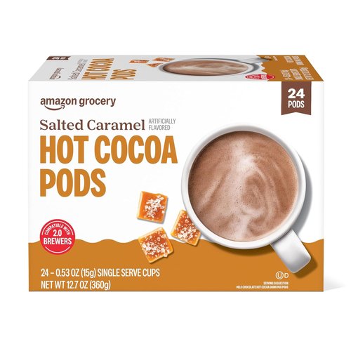 Happy Belly Hot Cocoa Pods - Salted Caramel Flavor for 2.0 K-Cup Brewers | 24 Count