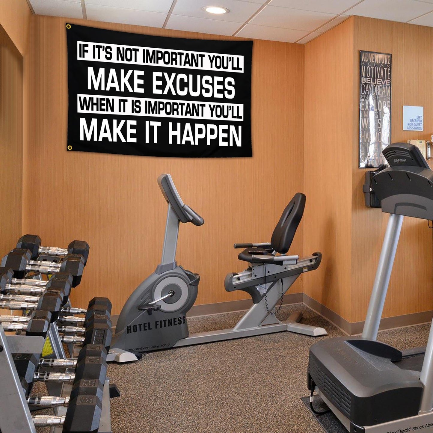 Vesnote Discipline Motivational Gym Banner Flag 3x5 Ft Gym Motivational Posters Flags for Home Gym Room Guys Office Bedroom Motivation Wall Art Decor