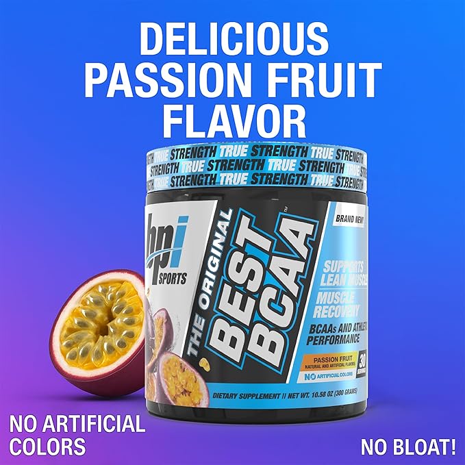 BPI Sports Best BCAA Powder - Muscle Recovery Support - Branched Chain Amino Acids | Building Blocks of Protein and Muscle - Post Workout Recovery ??Hydration - Passion Fruit, 30 Servings