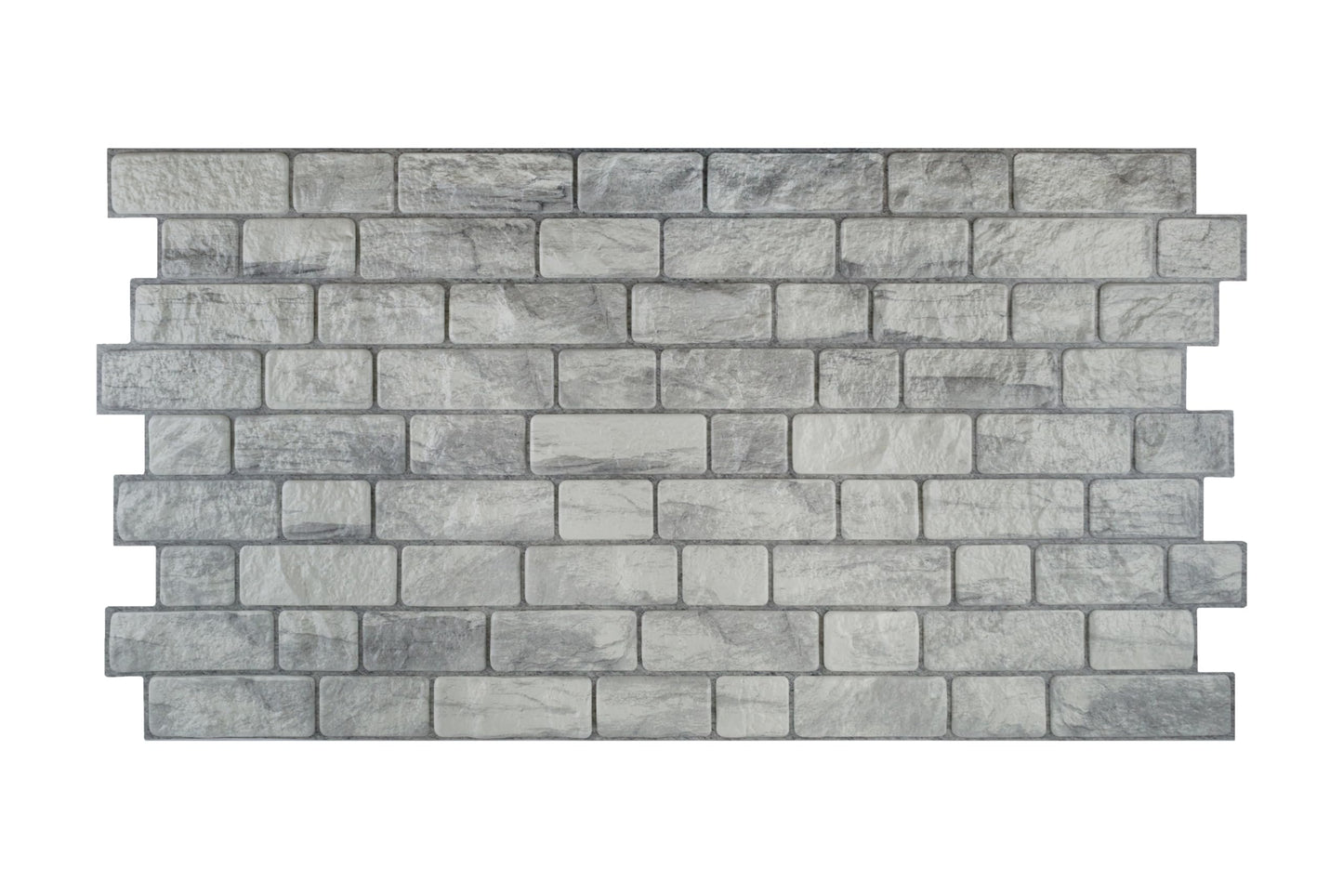 Dundee Deco 3D Wall Panels - Faux Bricks Textured PVC Wall Paneling for Interior Decor - Waterproof & Easy to Clean - 38" x 20" - Grey - Single Panel, Covers 5.2 sq ft