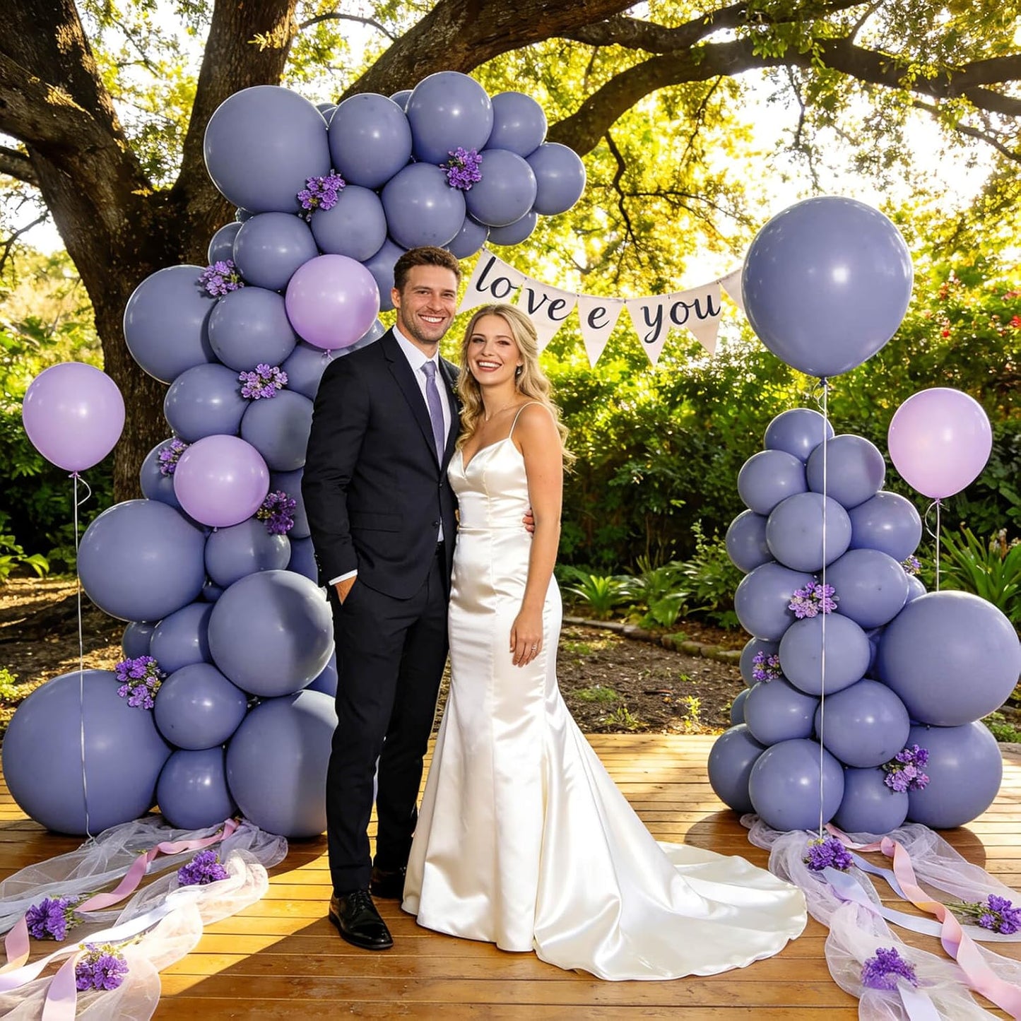 Skiennix Dusty Blue Balloons - 12 Inch Latex Balloons for Birthday Party & Baby Shower | 110pcs with Ribbons