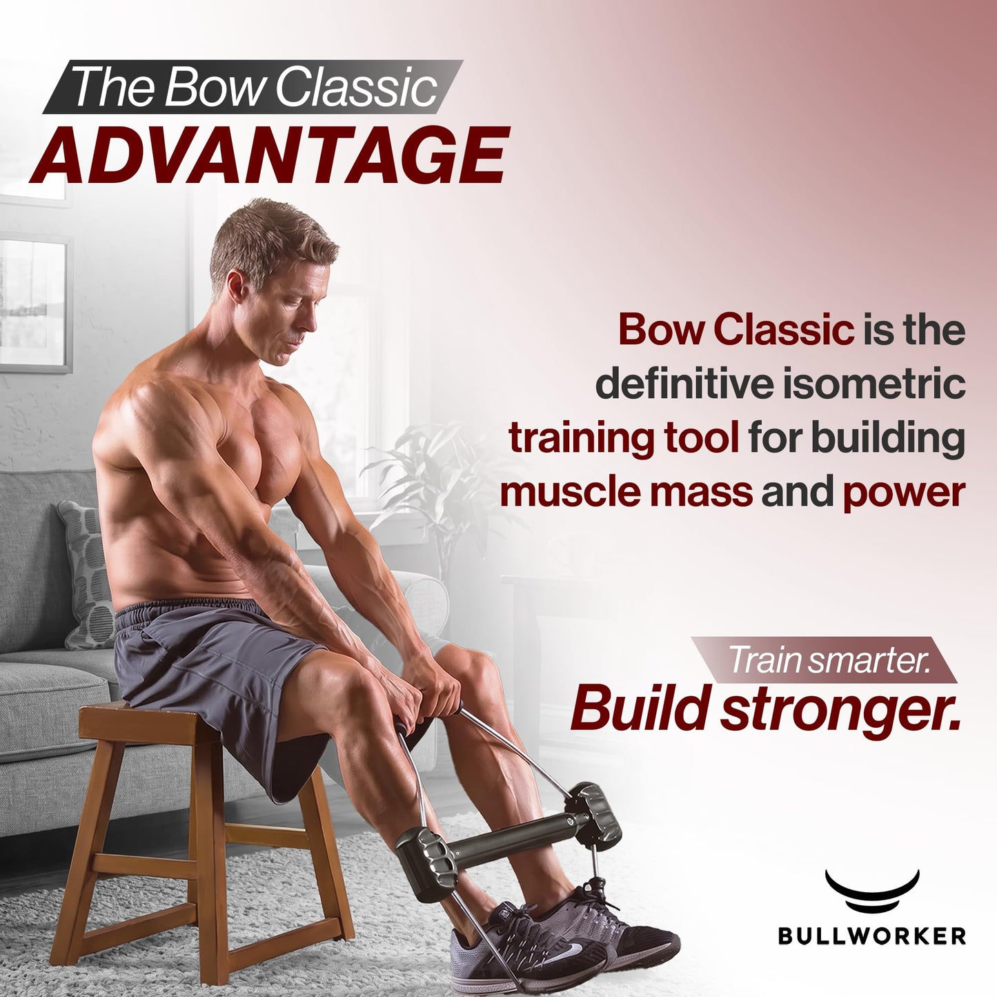 Bullworker Bow Classic 36" Isometric Exercise Equipment, Portable Home Gym Customized Variable Resistance, Chest and Arm Trainer, Full Body Strength Trainer, Shoulder Exerciser