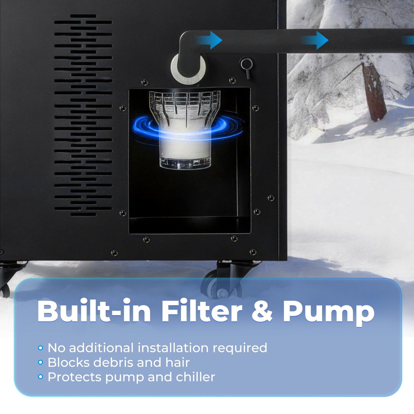 Upgraded 1/2 HP Cold Plunge Chiller, Professional Ice Bath Water Chiller for Cold Plunge Tubs, Built-in Filter & Pump, Insulated Hoses, Powerful Cooling for Cold Therapy Recovery & Home Use (1/2 HP)