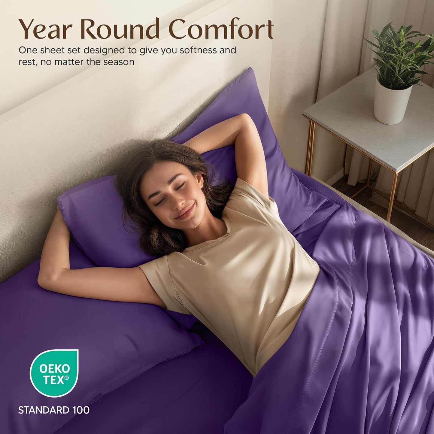 Utopia Bedding Twin Sheet Set - Soft & Breathable Microfiber, 3-Piece Bed Sheets for Twin Size Bed | Oeko-Tex Certified (Egg Plant)