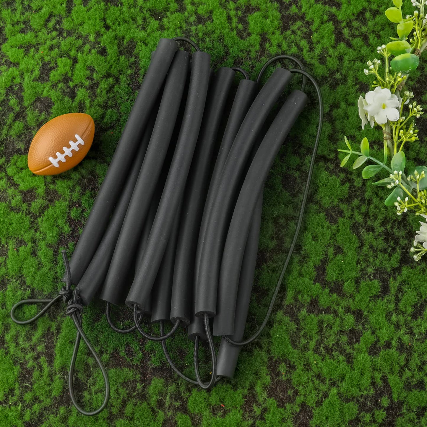 High Jump Elastic Crossbar, 8.2ft Long Pole Vault Elastic Bungee Cord High Jump Training Equipment Elastic Crossbar Foam Track & Field Equipment for Beginners Athletes Practice (Black)