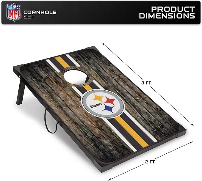 Wild Sports NFL 2' x 3' MDF Deluxe Cornhole Set - with Corners and Aprons