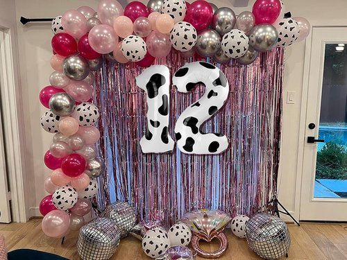 Cow Print | 40-Inch Number 8 Balloon - Barnyard Birthday Decorations & Party Supplies