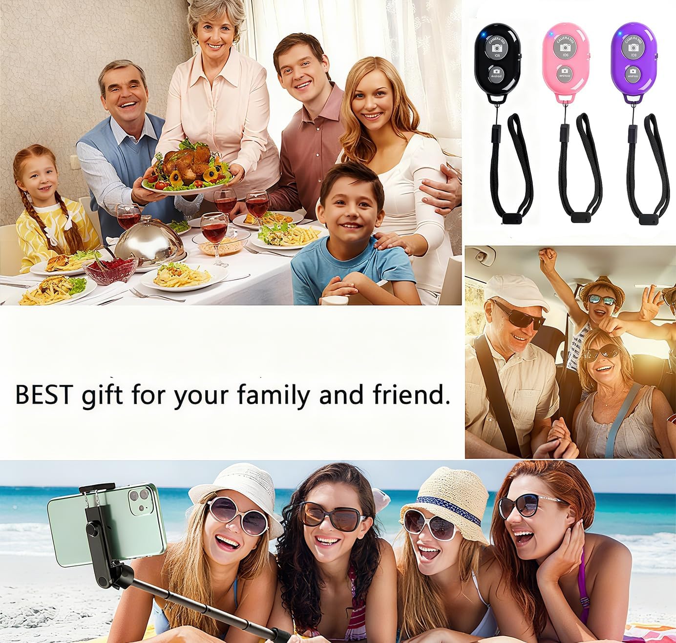 EszkozTA Cellphone Remote Shutter for Smartphones and Tablets, AOQIYUE Wireless Camera Remote Control Compatible